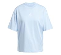 adidas Women's Essentials 3-Stripes Boyfriend Shirt, Glow Blue/White, XL
