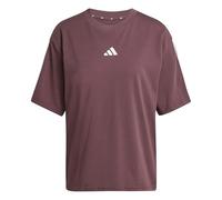 adidas Women's Essentials 3-Stripes Boyfriend T-Shirt, Aurora Ruby/White, XS