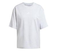 adidas Women's Essentials 3-Stripes Boyfriend T-Shirt, Light Grey Heather/White, XXS