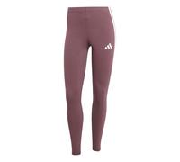 adidas Women's ESSENTIALS 3-STRIPES COTTON LEGGINGS, aurora ruby/white, L