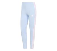 adidas Women's Essentials 3-Stripes Cotton Leggings, Glow Blue/Clear Pink, M