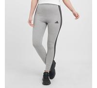 adidas Women's ESSENTIALS 3-STRIPES COTTON LEGGINGS, medium grey heather/black, M