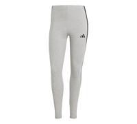 adidas Women's ESSENTIALS 3-STRIPES COTTON LEGGINGS, medium grey heather/black, S