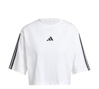 adidas Women's Essentials 3-Stripes Cotton Loose T-Shirt, White/Black, M