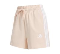 adidas Women's Essentials 3-Stripes Cotton Shorts, Blush Pink/White, L