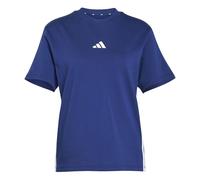 adidas Women's Essentials 3-Stripes Cotton T-Shirt, Dark Blue/White, XS
