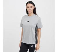 adidas Women's Essentials 3-Stripes Cotton T-Shirt, Medium Grey Heather / Black S