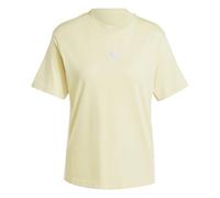 adidas Women's Essentials 3-Stripes Cotton T-Shirt, Powder Yellow/White, S