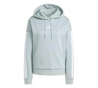 adidas Women's ESSENTIALS 3-STRIPES FLEECE HOODIE, Wonder Sage/white, L
