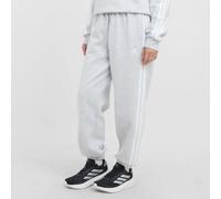 adidas Women's Essentials 3-Stripes Fleece Joggers, Grey/White L