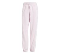 adidas Women's Essentials 3-Stripes Fleece Loose Pants, Clear Pink/White, L