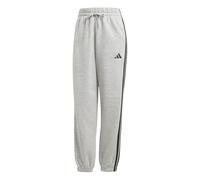 adidas Women's Essentials 3-Stripes Fleece Loose Pants, Medium Grey Heather/Black, XL