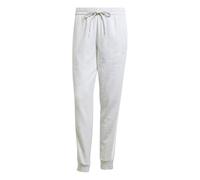 adidas Women's Essentials 3-Stripes Fleece Slim Pants, Light Grey Heather/White, L