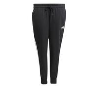 adidas Women's Essentials 3-Stripes Fleece Slim Pants (Plus Size), Black/White, XXL Plus