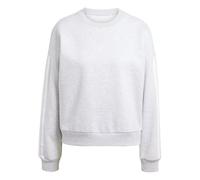 adidas Women's ESSENTIALS 3-STRIPES FLEECE SWEATSHIRT, light grey heather/white, S