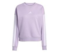 adidas Women's ESSENTIALS 3-STRIPES FLEECE SWEATSHIRT, powder plum/white, L