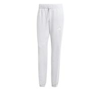 adidas Women's Essentials 3-Stripes French Terry Cuffed Pants, Light Grey Heather/White, L