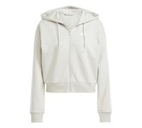 adidas Women's ESSENTIALS 3-STRIPES FRENCH TERRY FULL ZIP HOODIE, wonder alumina/white, M