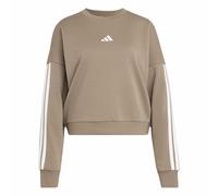 adidas Women's Essentials 3-Stripes French Terry Sweatshirt, Khaki Six/white, XL