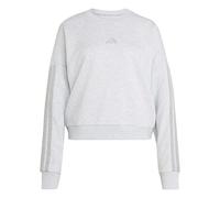 adidas Women's Essentials 3-Stripes French Terry Sweatshirt, light grey heather/medium grey heather, XS