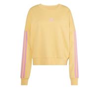 adidas Women's ESSENTIALS 3-STRIPES FRENCH TERRY SWEATSHIRT, Semi Ice Tangerine/st tropic bloom, L