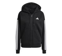 adidas Women's ESSENTIALS 3-STRIPES FULL-ZIP FLEECE HOODIE, black, M
