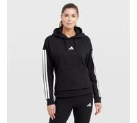 adidas Women's Essentials 3-Stripes Full-Zip Fleece Hoodie, Black XL