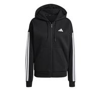 adidas Women's ESSENTIALS 3-STRIPES FULL-ZIP FLEECE HOODIE, black, XXS