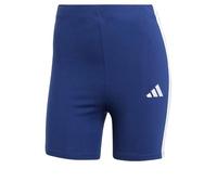 adidas Women's ESSENTIALS 3-STRIPES HIGH WAISTED BIKER SHORTS, dark blue/white, L