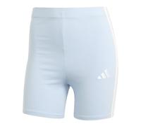 adidas Women's ESSENTIALS 3-STRIPES HIGH WAISTED BIKER SHORTS, glow blue/white, M