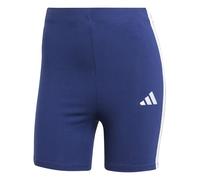 adidas Women's Essentials 3-Stripes High Waisted Biker Tights, Dark Blue/White, XXS