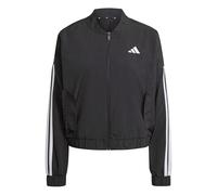 adidas Women's Essentials 3-Stripes Lifestyle Woven Bomber Coat, black/white, XS
