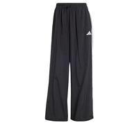 adidas Women's Essentials 3-Stripes Lifestyle Woven Parachute Pants, Black/White, XL