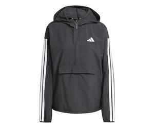 adidas Women's ESSENTIALS 3-STRIPES LIFESTYLE WOVEN WINDBREAKER, black/white, S