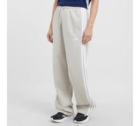 adidas Women's Essentials 3-Stripes Open-Hem Fleece Pants, Beige/White L