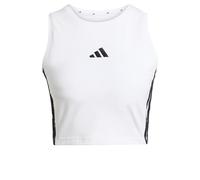 adidas Women's Essentials 3-Stripes Padded Tank, White, XXS