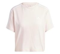 adidas Women's Essentials 3-Stripes Single Jersey Crop Top, Sandy Pink, L