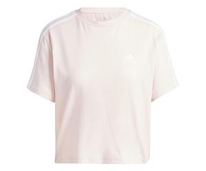 adidas Women's Essentials 3-Stripes Single Jersey Crop Top, Sandy Pink, L