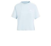 adidas Women's Essentials 3-Stripes Single Jersey Crop Top, Wonder Blue, L