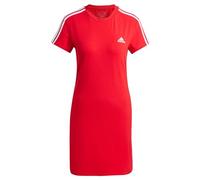adidas Women's Essentials 3-Stripes Single Jersey Fitted Tee Dress, Better Scarlet S23, S