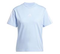 adidas Women's Essentials 3-Stripes Sleeve Cotton T-Shirt, Glow Blue/White, S