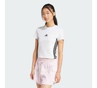 adidas Women's Essentials 3 Stripes Slim Baby Shirt, White/Black, S