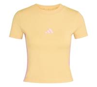 adidas Women's Essentials 3 Stripes Slim Baby T-Shirt, Semi Ice Tangerine/st Tropic Bloom, S