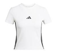 adidas Women's Essentials 3 Stripes Slim Baby T-Shirt, White/Black, XS