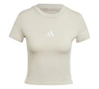adidas Women's Essentials 3 Stripes Slim Baby T-Shirt, Wonder Alumina/White, S