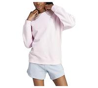 adidas Women's Essentials 3-Stripes Sweatshirt, Clear Pink/White, L