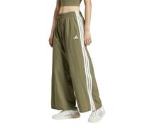 adidas Women's Essentials 3-Stripes Woven Parachute Tracksuit Bottoms, Olive Strata/White, S, Olive Strata/White, S