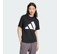 adidas Women's Essentials Big Logo Cotton Shirt, Black/White, XS