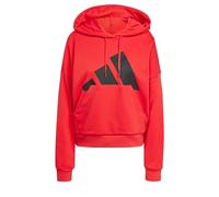 adidas Women's ESSENTIALS BIG LOGO FRENCH TERRY LOOSE HOODIE, Pure Ruby/Black, XS