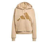 Adidas Essentials Big Logo French Terry Loose Hoodie Beige S Women